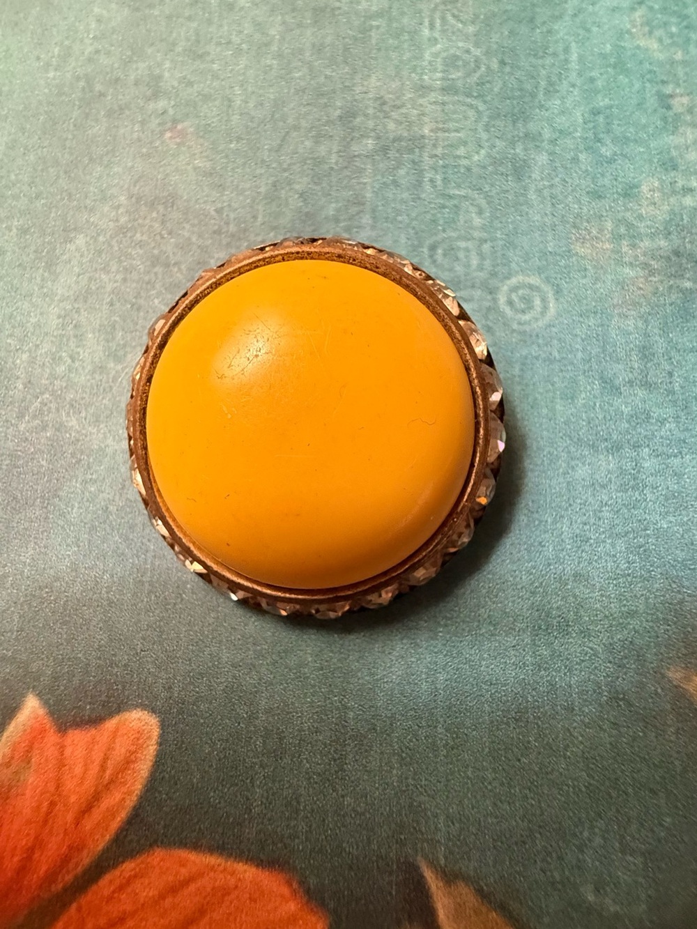 Yellow Round Statement Brooch - Women's Accessories
